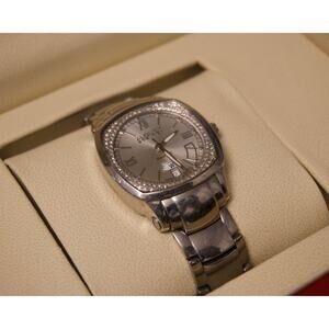 August Steiner Swiss Quartz Diamond Bezel Men’s Watch – Stainless Steel